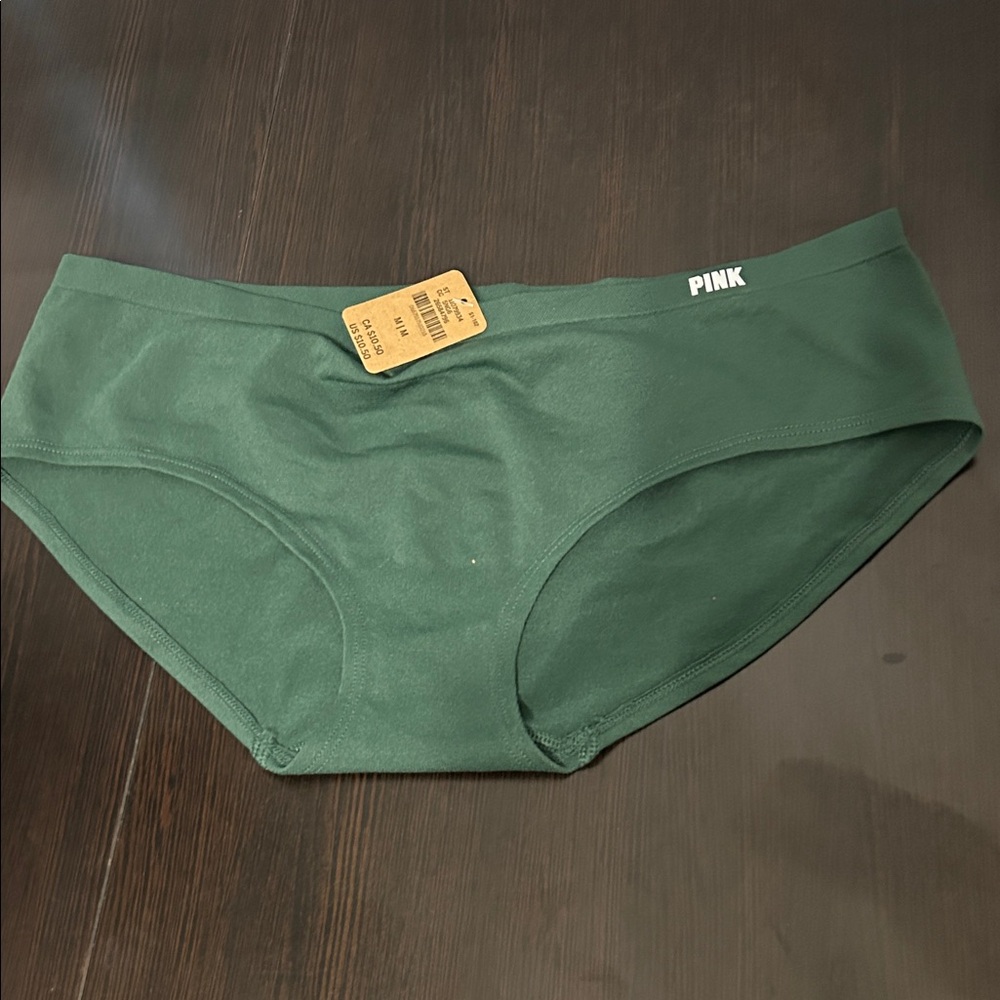 PINK Victoria's Secret Green Snowflake Hipster Bottom